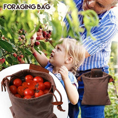 Black/ Brown/ Green/ Khaki Leather Waxed Canvas Pouch Garden Tools Bag Tote Garden