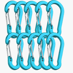 10Pcs/Set Carabiners Aluminum Alloy D Carabiner Spring Snap Clip Hooks Keychain