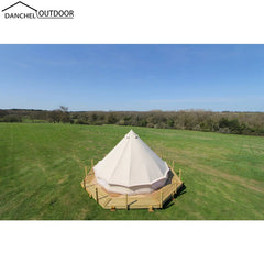 DANCHEL OUTDOOR White Color Oxford Bell Tent with Stove Jacket on the Wall/Camping