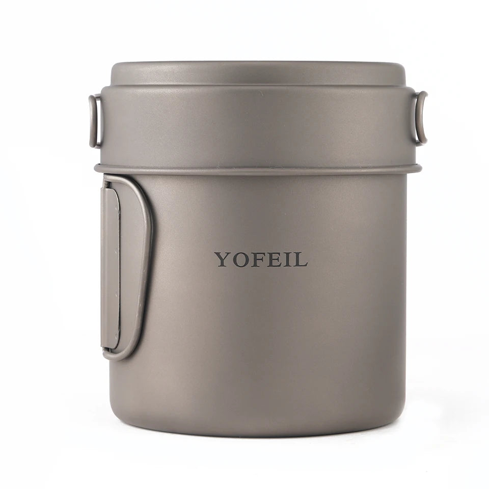 Yofeil camping cookware ultralight titanium frying pan bowl cup outdoor camping cooking