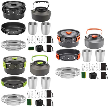 Camping Cookware Portable Pot Pan Cup Teaport Set Folding Outdoor Cooking Set Hiking