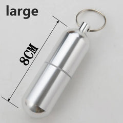 Waterproof Aluminum Pill Box Case Bottle Cache Drug Holder for Traveling Camping