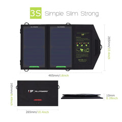 ALLPOWERS Solar Panel 10W 5V Solar Charger Portable Solar Battery Chargers Charging