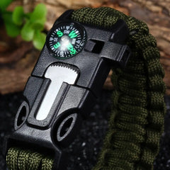Outdoor Emergency Survival 550 Paracord Bracelet Whistles Scraper Compass Multi