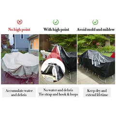 15 Size  Patio Furniture Cover Heavy Duty Waterproof Anti-Fading Cover for Outdoor Round