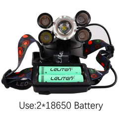 Drop Shipping  Powerful Headlight 5 LED T6 headlamp ZOOM Flashlight Torch Hunting