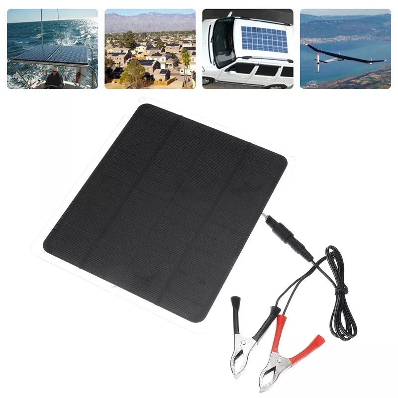 20W 12V Solar Panel For Phone Battery Charger RV Boat Camping 5V USB Thin high
