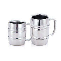 Barrel Shape Stainless Steel Beer Mug Double Walled Camping Drinkware Vodka Mug Tea