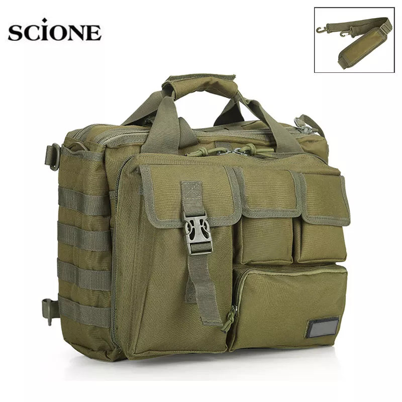 14inch Military Laptop Bag Tactical Computer Backpack Messenger Fanny Belt Shouder