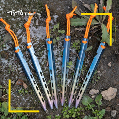 TiTo Titanium Tent Stake 6pcs/lots Colorful  V Shaped Windproof Outdoor Camping Tent