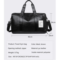 Men Leather Fitness Sport Travel Gym Bags Independent Shoe Warehouse Waterproof