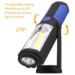 Portable USB Rechargeable COB Night Light Flashlight LED Torch Lantern Work Light