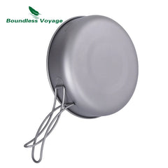 Boundless Voyage Non-stick Frying Pan Titanium Skillet Camping Pan Outdoor Ultralight
