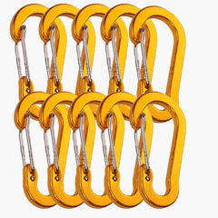10Pcs/Set Carabiners Aluminum Alloy D Carabiner Spring Snap Clip Hooks Keychain