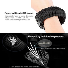 Outdoor Emergency Survival 550 Paracord Bracelet Whistles Scraper Compass Multi