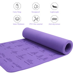 TPE Yoga Mat 183cm*61cm Anti-skid Sports Fitness Mat For Exercise Yoga And Pilates