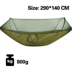 260x140cm Outdoor Double Camping Hammock with Mosquito Net and Rain Fly Tarp