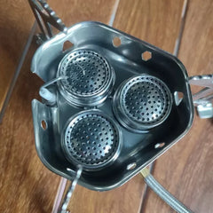 Outdoor Portable Three Head Stove Camping Windproof Stove High-power Burner