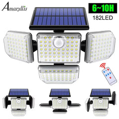 Solar Outdoor Light 182/112 LED Solar Security Flood Lighting with 3 Modes Adjustable