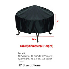 Waterproof Patio Fire Pit Cover Black UV Protector Grill BBQ Shelter Outdoor Garden Yard