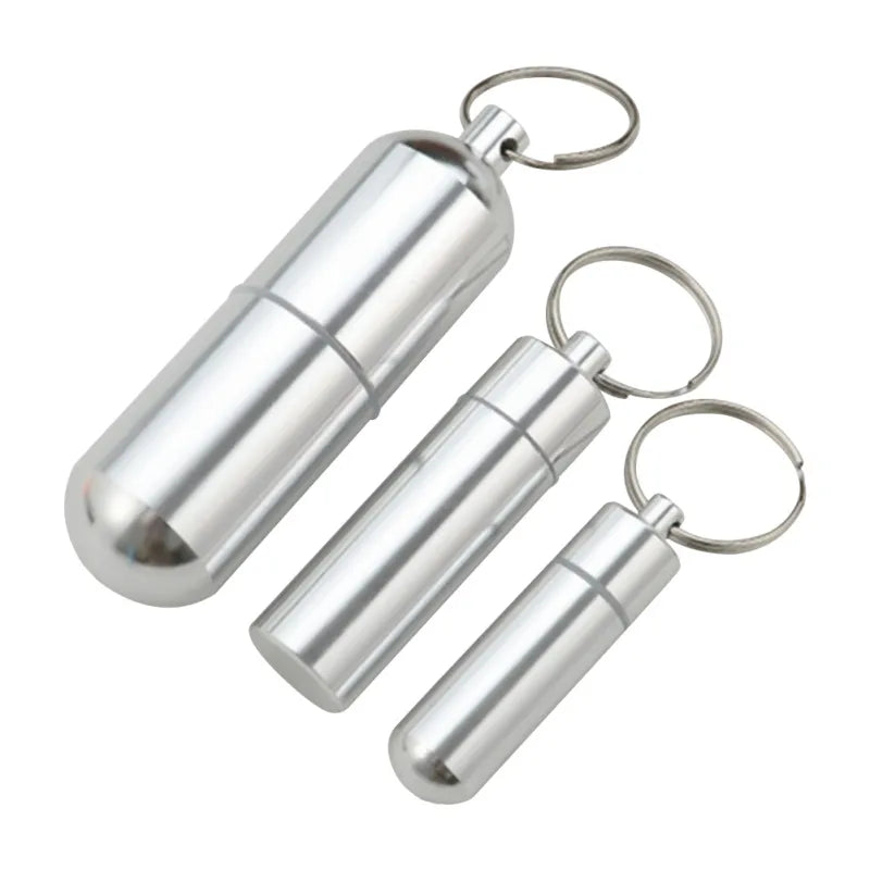 Waterproof Aluminum Pill Box Case Bottle Cache Drug Holder for Traveling Camping