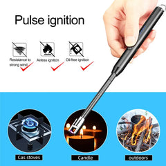 1 Set Useful Long Handle Rechargeable Igniter Visible Power Bar Plasma Electric
