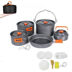 Camping Cookware Set Aluminum 2-8 Person Portable Outdoor Tableware Cookset