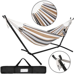 2-Person Hammock with Space Saving Steel Stand Garden Yard Outdoor 450lb Capacity