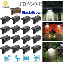 Solar Deck Lights 16 Pack Outdoor Step Lights Waterproof Led Solar Lights for Railing