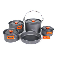 Camping Cookware Set Aluminum 2-8 Person Portable Outdoor Tableware Cookset
