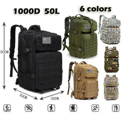 30L/50L 1000D Nylon Waterproof Trekking Fishing Hunting Bag Backpack Outdoor Military