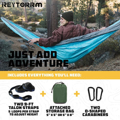 Camping Hammock 260x140cm Double Portable Hammock with 2 Tree Straps Lightweight
