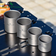 Boundless Voyage Titanium Cup Camping Mug Outdoor 4 in 1 Double Walled Foldable