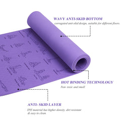 TPE Yoga Mat 183cm*61cm Anti-skid Sports Fitness Mat For Exercise Yoga And Pilates
