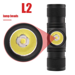 BORUiT D10 L2 LED Headlamp Powerful 3000LM Waterproof Headlight USB Rechargeable