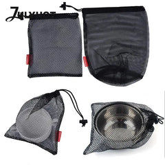 Durable Nylon Mesh Drawstring Bag Multi Purpose Outdoor Travel Stuff Sack Storage