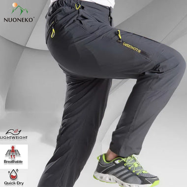 NUONEKO Stretch Hiking Pants Men Summer Breathable Quick Dry Outdoor Pants Mens