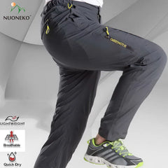 NUONEKO Stretch Hiking Pants Men Summer Breathable Quick Dry Outdoor Pants Mens