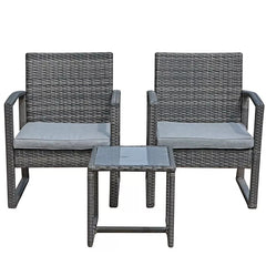 JARDINA 3PCS Outdoor Patio Furniture Set Outdoor Wicker Conversation Set Rattan Chair
