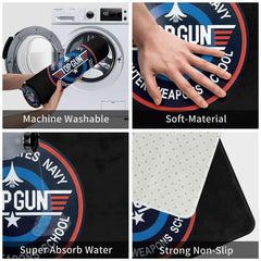 Air Force Fighter Jets Top Gun Door Floor Kitchen Bathroom Mat Anti-Slip Indoor Maverick