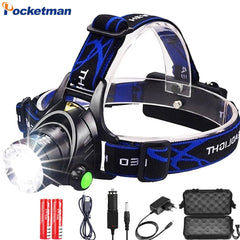 Powerful Bright LED Headlamp Waterproof Zoomable Camping Headlight Outdoor Work