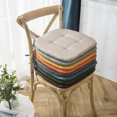 Square Chair Cushion Seat Pad Cotton Shell Filling Dining Chair Cushion With Ties Non-Slip