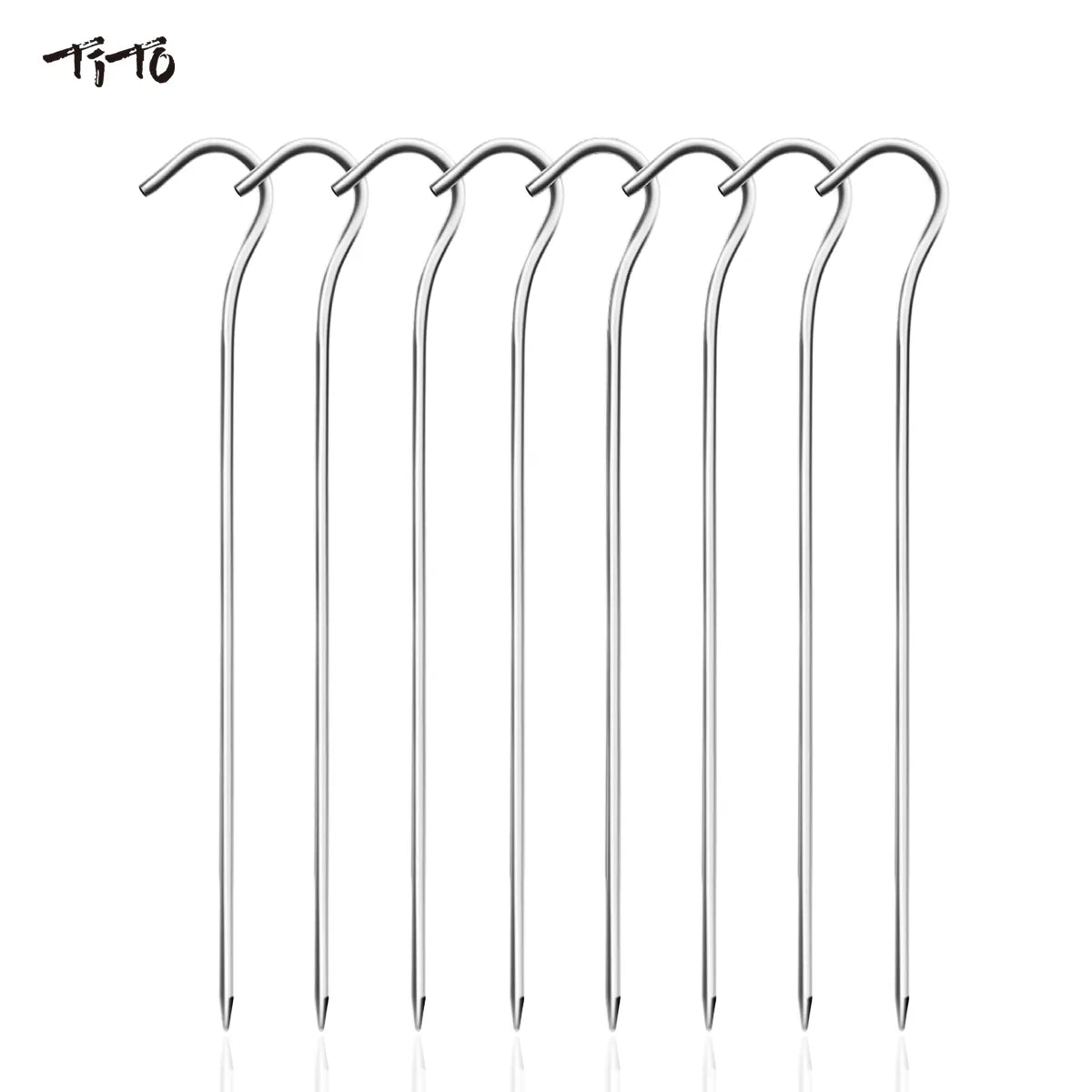 TiTo 8pcs/12pcs Titanium Tent Pegs Titanium Tent Nail Outdoor Camping Tent Accessory