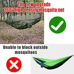 260x140cm Outdoor Double Camping Hammock with Mosquito Net and Rain Fly Tarp