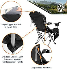 Reclining Camping Chair 3 Position Folding Lawn Chair for Adults Padded Comfort Camp