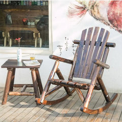 Outdoor Furniture Wooden Rocking Chair Rustic American Country Style Antique Vintage
