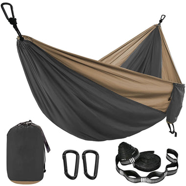 Solid Color Parachute Hammock with Hammock straps and Black carabiner Camping