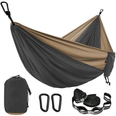 Solid Color Parachute Hammock with Hammock straps and Black carabiner Camping