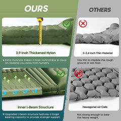 Outdoor Ultralight Sleeping Pad Thicken Inflatable Mattress with Pillow Built-in Pump