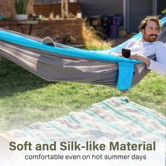 Lightweight Large Hammock 2 to 3 Person 125x78inch Parachute 210T Nylon Hammock